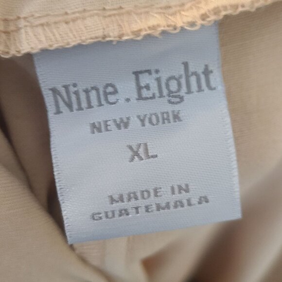 Nine.Eight NWT Women's Pants Paper Bag Waiste Belted Ankle Length Beige Size XL - Picture 8 of 9